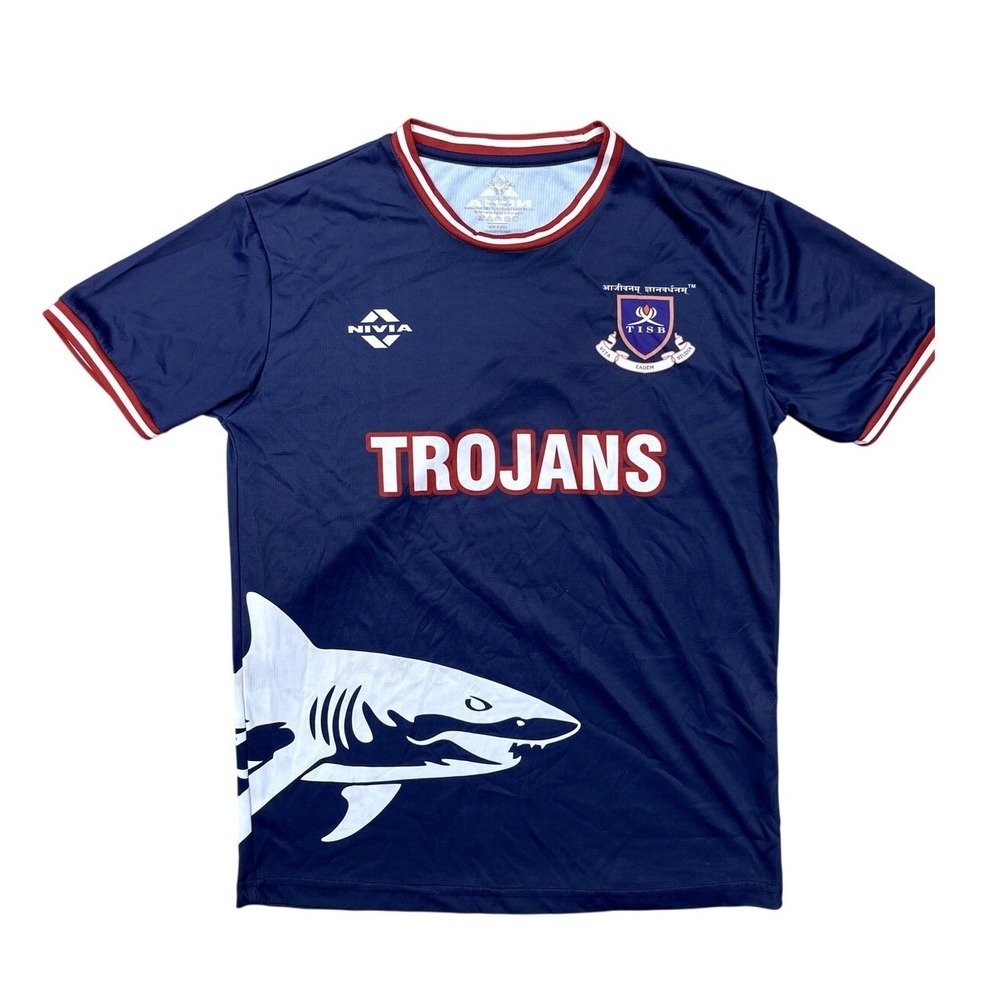 Nivia The International School Bangalore India Soccer Jersey Trojans Shirt Sz 38